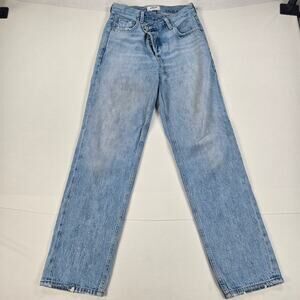 Agolde High Rise Criss Cross Relaxed Fit Button Fly Upsized Jean Women's Size 22